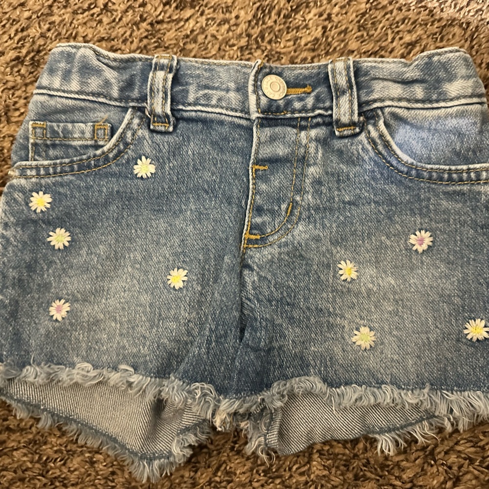 Cat & Jack Light Blue Denim Shorts with Embroidery